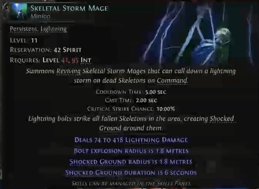 poe 2 skeletal storm mage